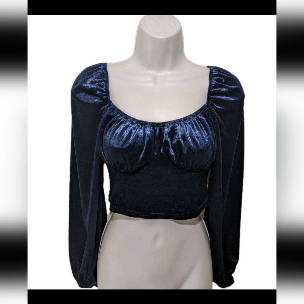 Shein Velvet Milk Maiden Top S Cropped Whimsigoth Peasant #180L